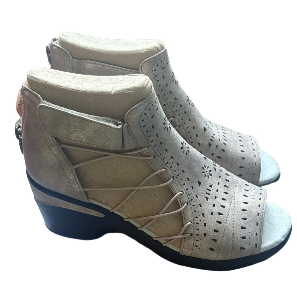 Jambu Light Beige Perforated Ankle Booties